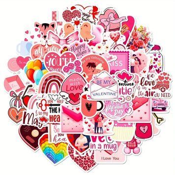 Набір стікерів Sweet Valentine 50 шт s339 фото