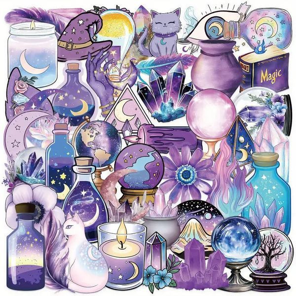 Набір стікерів Magical Witchy 50 шт 6b100 фото