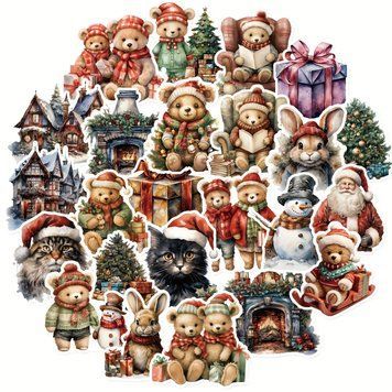 Набір стікерів Christmas Friends 50 шт ny3 фото