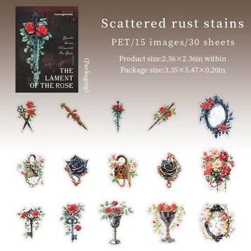 Набір стікерів Scattered Rust Stains 30 шт s782-1 фото