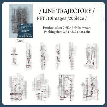 Набір стікерів Line Trajectory 20 шт s773-1 фото