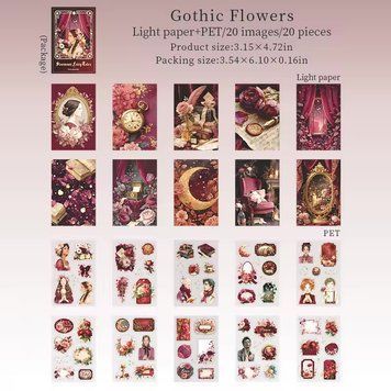 Міні стікербук Gothic Flowers 20 аркушів sb35-4 фото