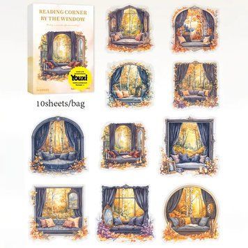 Набір стікерів Reading Corner &ndash; Autumn Light 10 шт 6b111-3 фото