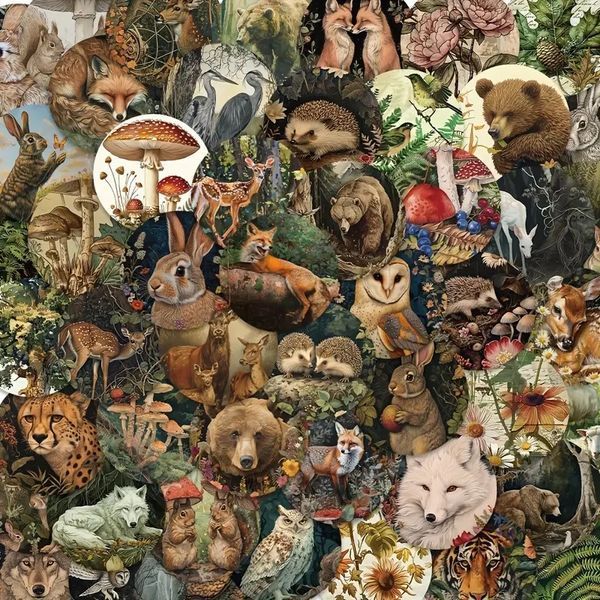 Набір стікерів Woodland Animals 50 шт s453 фото